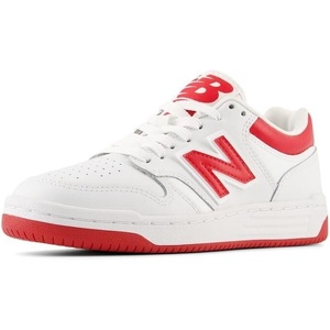 New Balance Kids 480 V1 Lace-up Sneaker(White/Team Red)