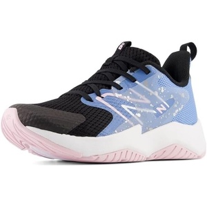 New Balance Kids’ Rave Run V2 Lace-Up Running Shoes | Road Running Shoes(Black/Blue Laguna/Light Raspberry)