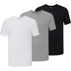 New Balance Men’s Cotton Performance Crew Neck Undershirts Tag Free and Moisture-Wicking (3 Pack)(Black/White/Heather Grey)