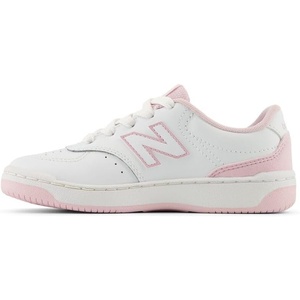 New Balance Unisex-Child Bb80 V1 Lace-up Sneaker(White/Mid Century Pink)