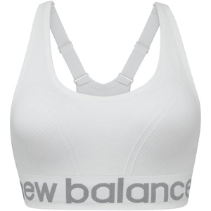 New Balance Women’s Seamless Cami Sports Bra, Adjustable Straps, Keyhole Breathability, Workout, Running Bras(Munsell White)