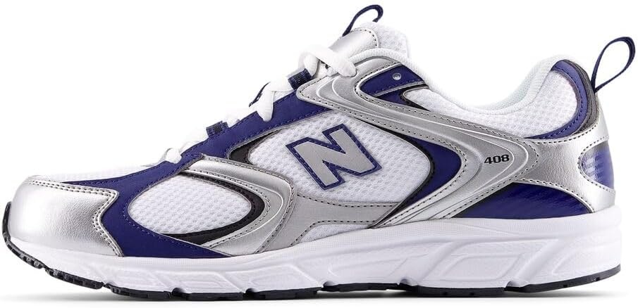 image:imageNew Balance Unisex Adult 408WhiteSilver MetallicBlue Oyster