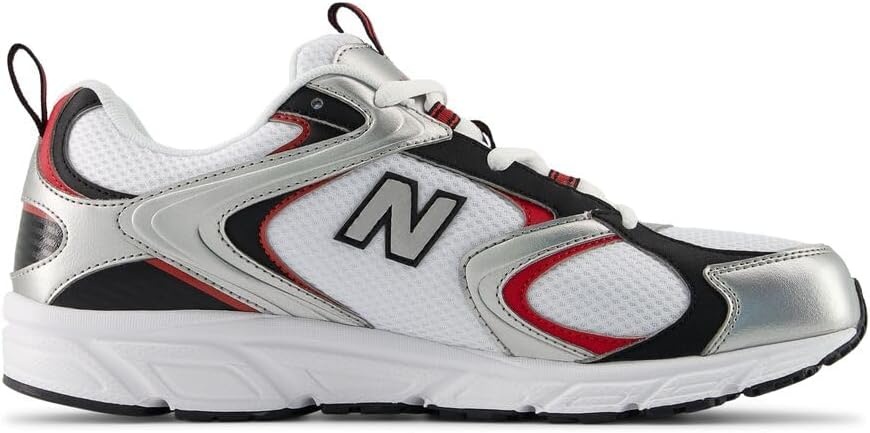 image:imageNew Balance Unisex Adult 408WhiteSilver MetallicShadow Red