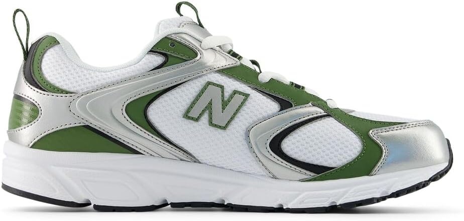 image:imageNew Balance Unisex Adult 408WhiteSilver MetallicUtility Green
