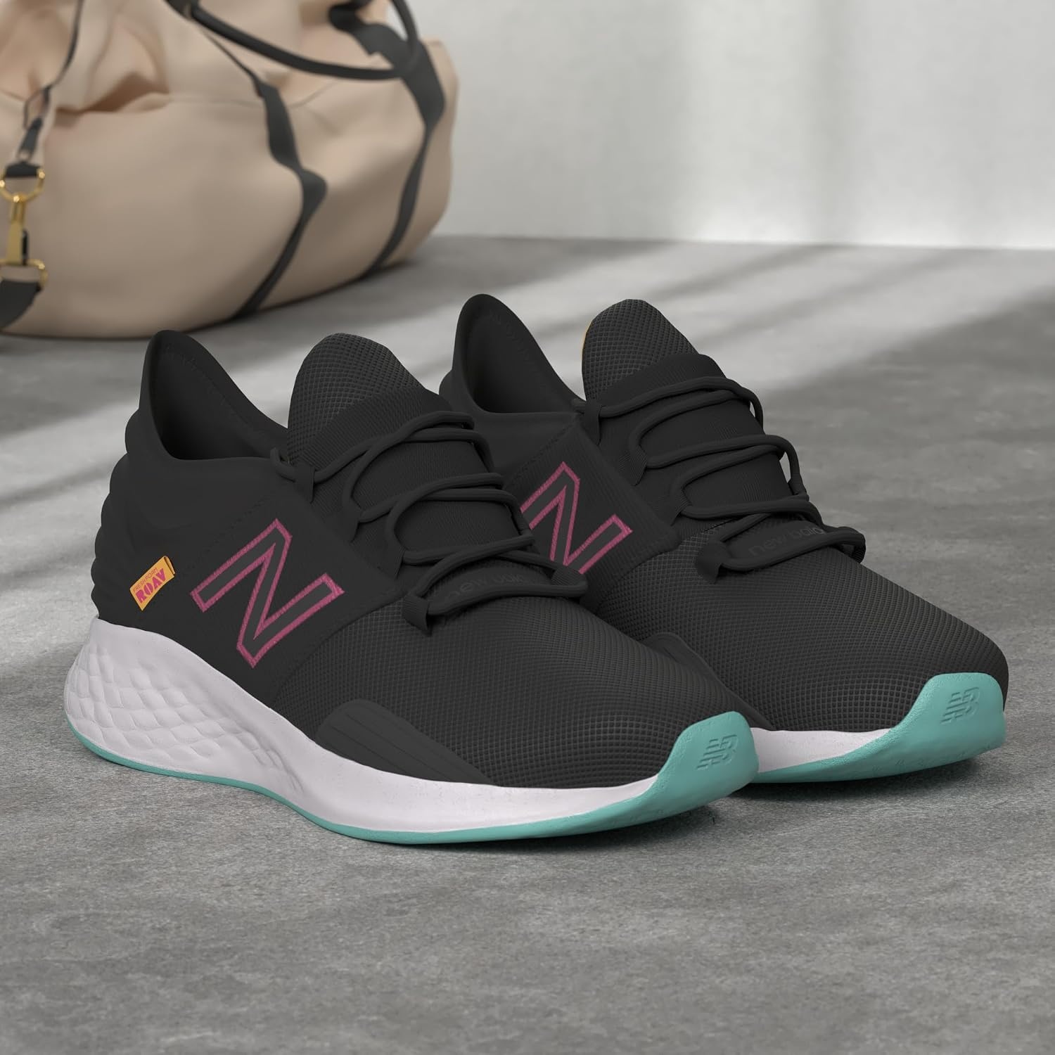 image:imageNew Balance Womens Fresh Foam Roav Running ShoeBlackGreenWhite