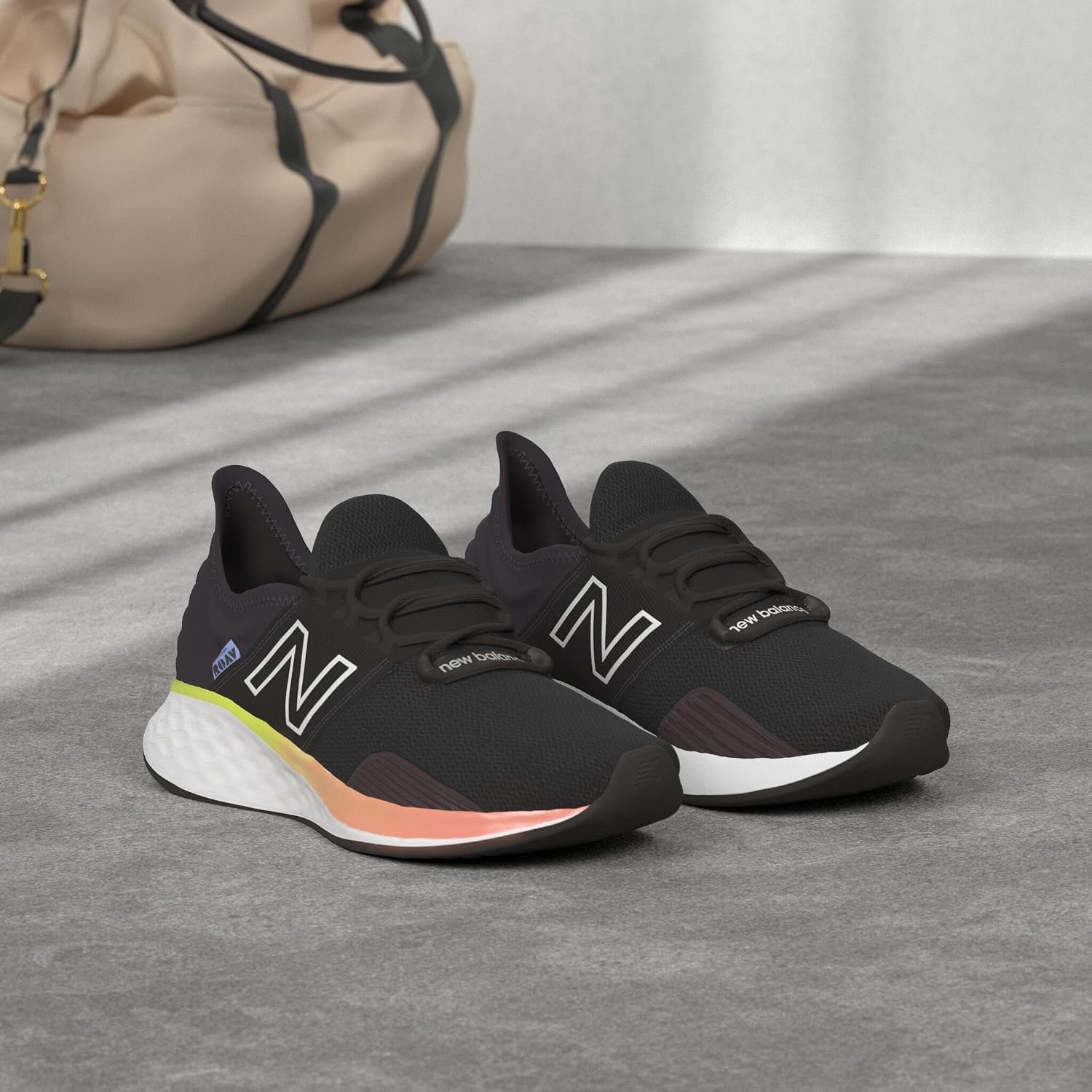 image:imageNew Balance Womens Fresh Foam Roav Running ShoeBlackWhiteBright Lapis