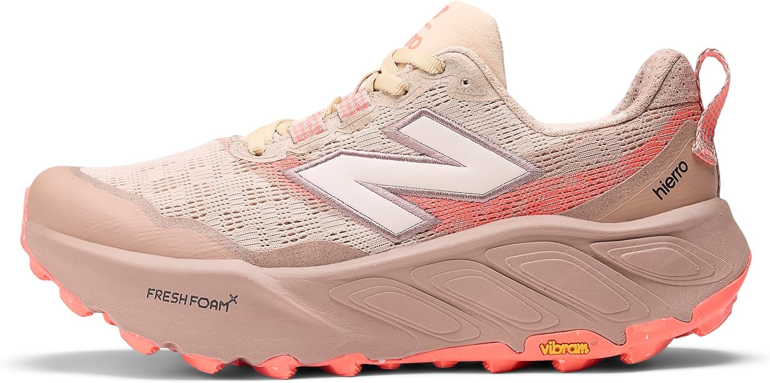 image:imageNew Balance Womens Fresh Foam X Hierro V9Desert ClayFlat TaupeUrgent Red