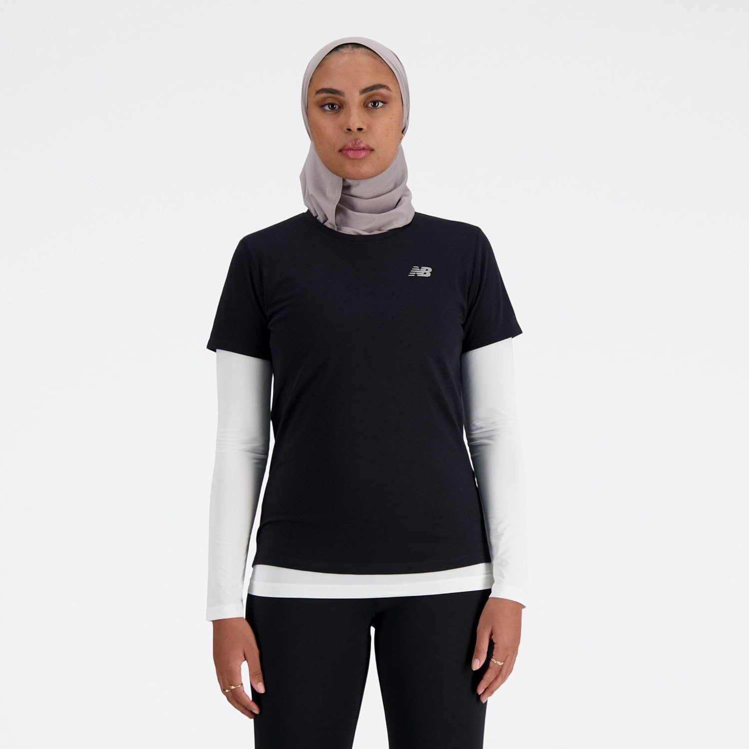 image:imageNew Balance Womens Sport Essentials Heathertech TShirtBlack