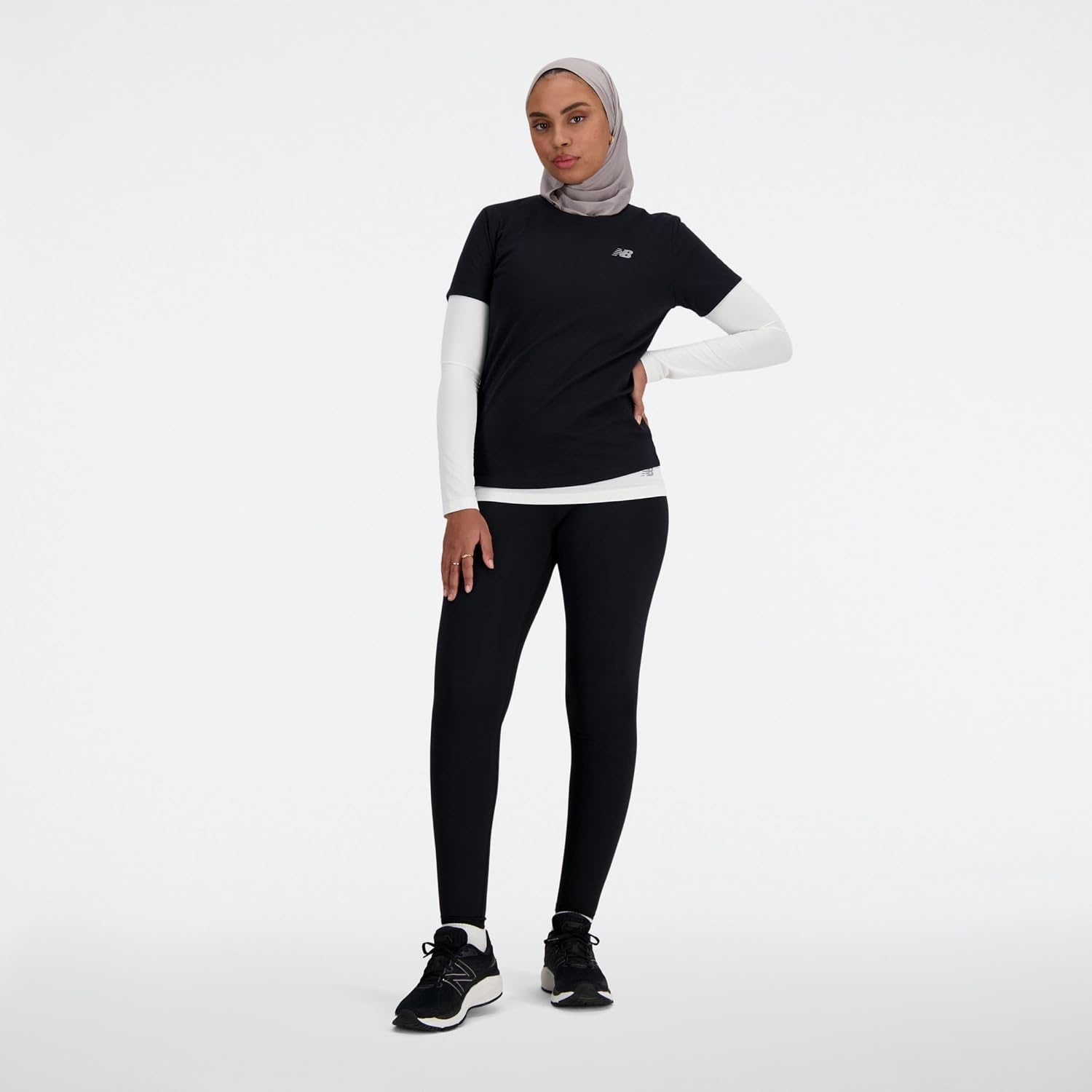 image:imageNew Balance Womens Sport Essentials Heathertech TShirtBlack