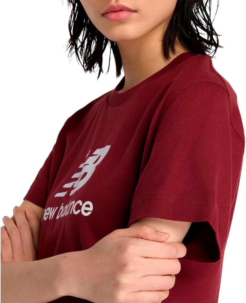 image:imageNew Balance Womens Sport Essentials Jersey Logo TShirtMonarch Burgundy 611