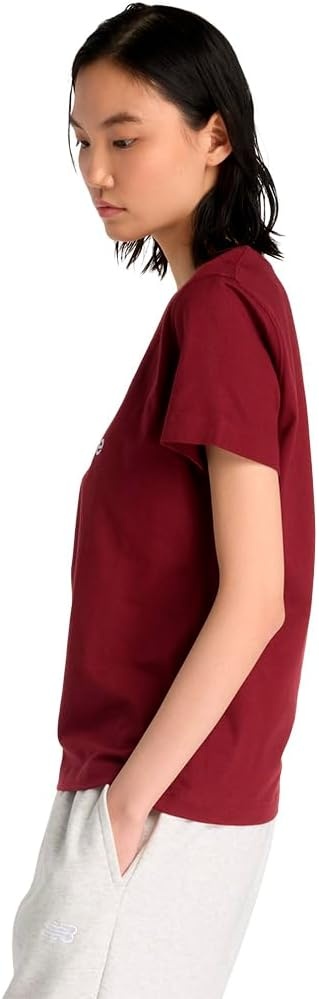image:imageNew Balance Womens Sport Essentials Jersey Logo TShirtMonarch Burgundy 611