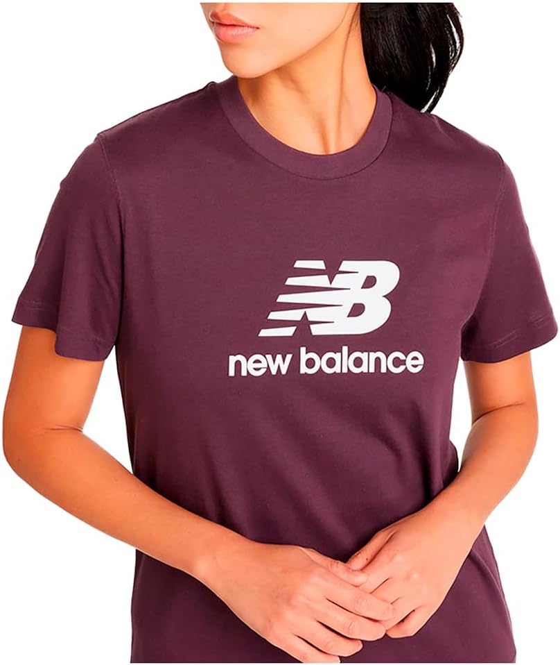 image:imageNew Balance Womens Sport Essentials Jersey Logo TShirtPlum Brown