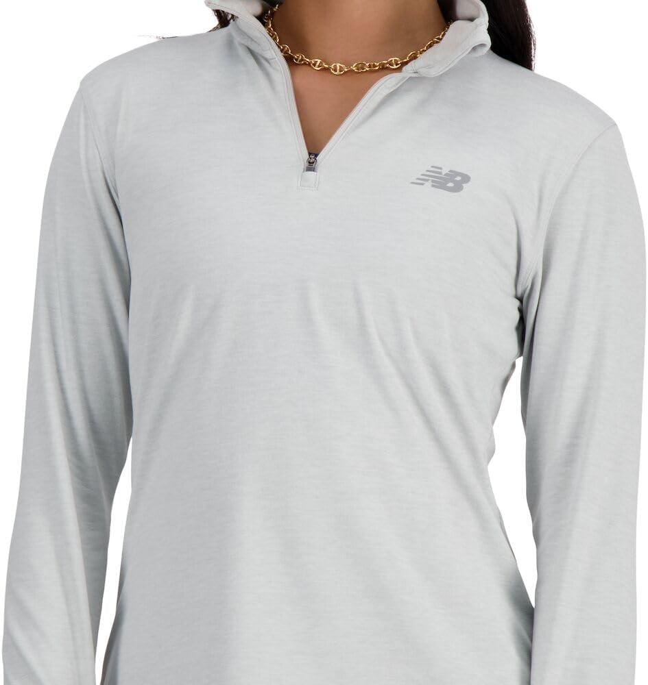 image:imageNew Balance Womens Sport Essentials Space Dye Quarter ZipAsh Heather