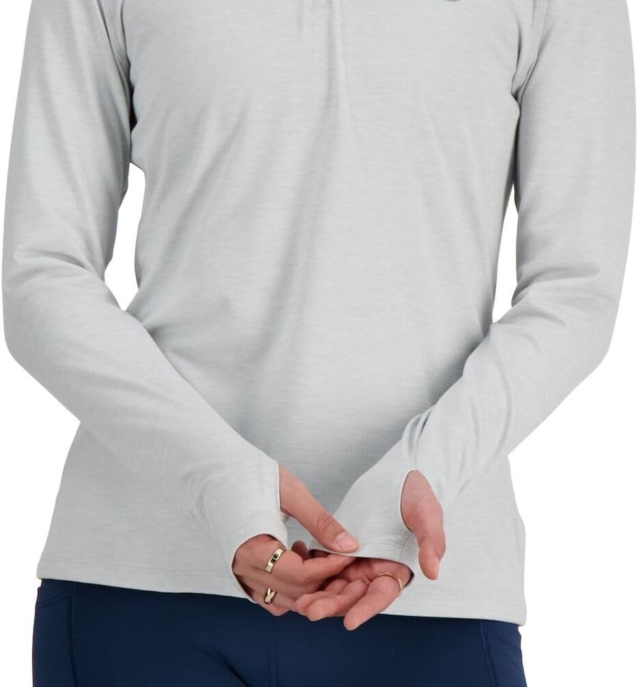 image:imageNew Balance Womens Sport Essentials Space Dye Quarter ZipAsh Heather
