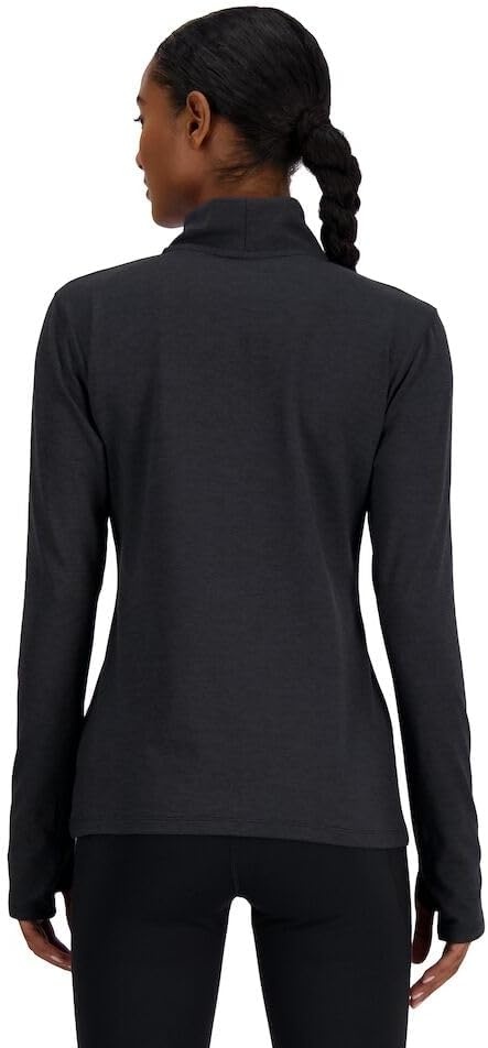 image:imageNew Balance Womens Sport Essentials Space Dye Quarter ZipBlack Heather