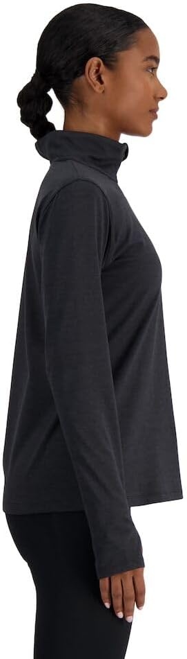 image:imageNew Balance Womens Sport Essentials Space Dye Quarter ZipBlack Heather
