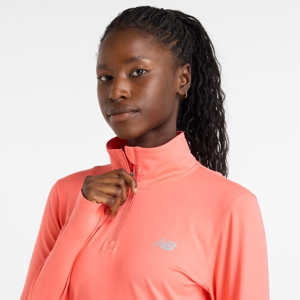 image:imageNew Balance Womens Sport Essentials Space Dye Quarter ZipDrift Red