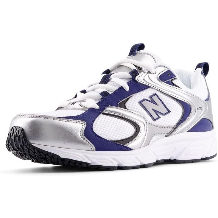 image:imageNew Balance Unisex Adult 408WhiteSilver MetallicBlue Oyster