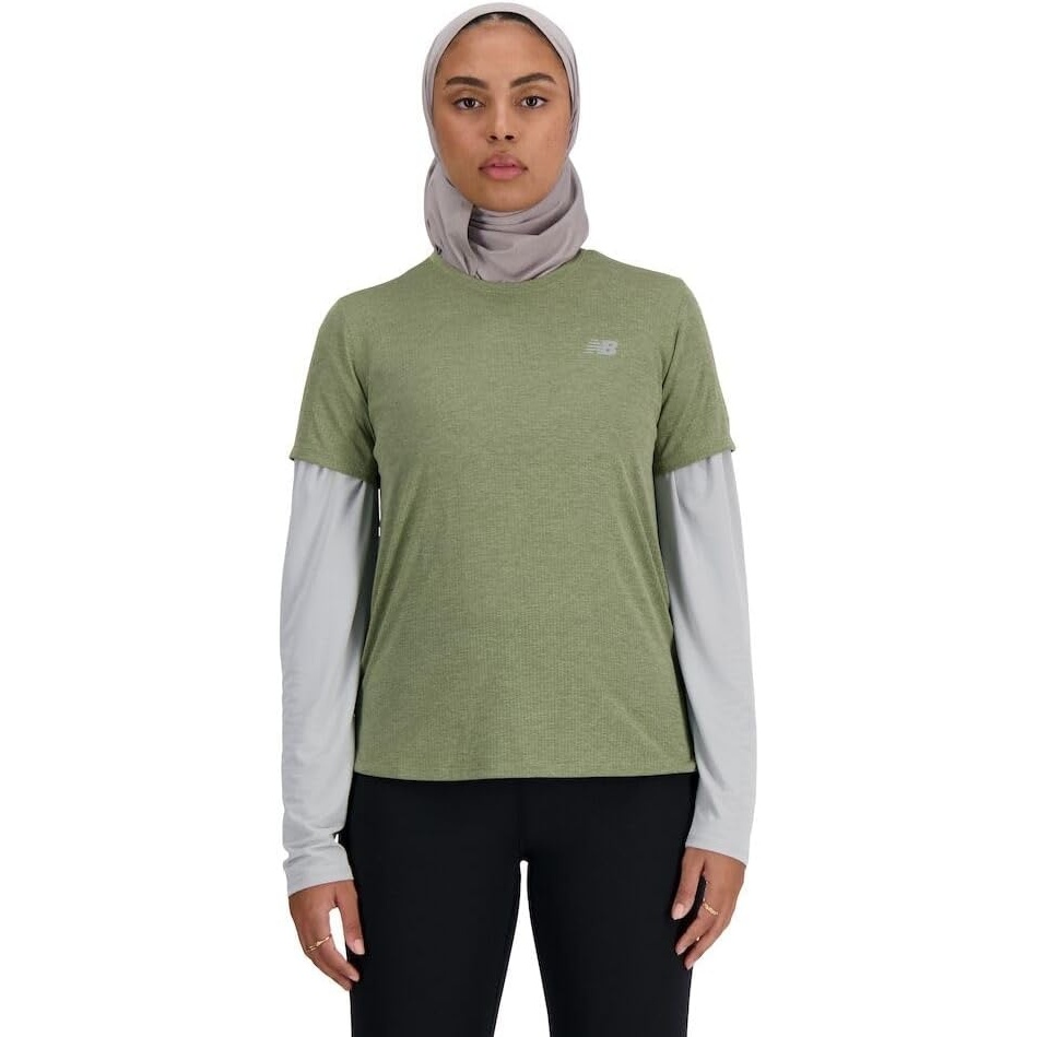 image:imageNew Balance Womens Athletics TshirtDark Olivine Heather