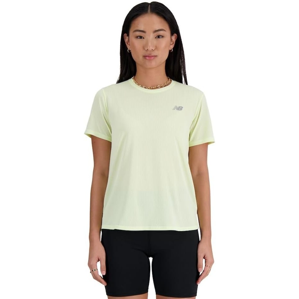 image:imageNew Balance Womens Athletics TshirtLime Light Heather