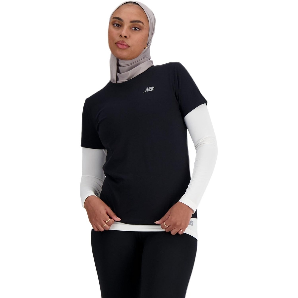 image:imageNew Balance Womens Sport Essentials Heathertech TShirtBlack