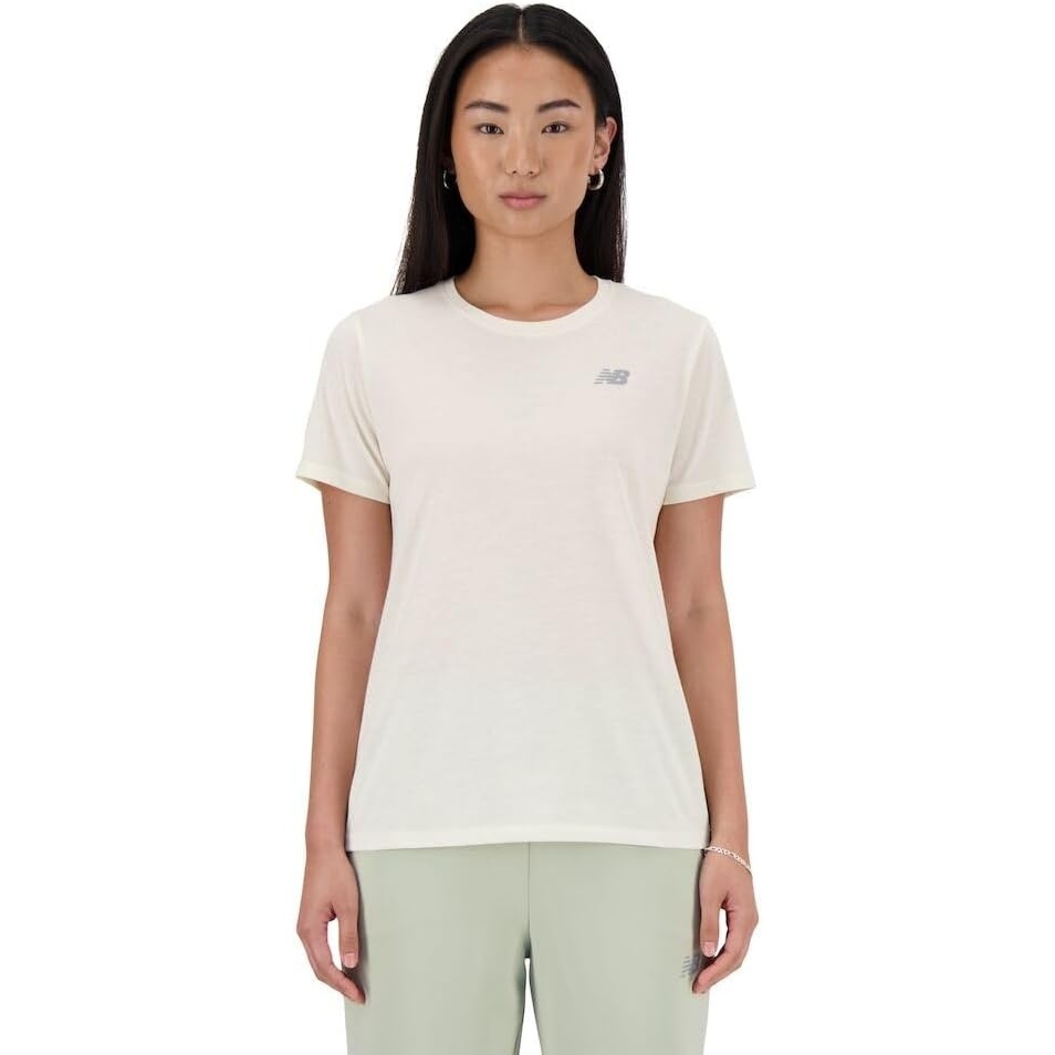 image:imageNew Balance Womens Sport Essentials Heathertech TShirtLinen Heather