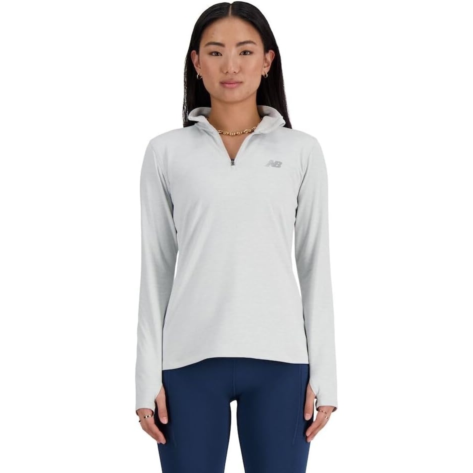 image:imageNew Balance Womens Sport Essentials Space Dye Quarter ZipAsh Heather