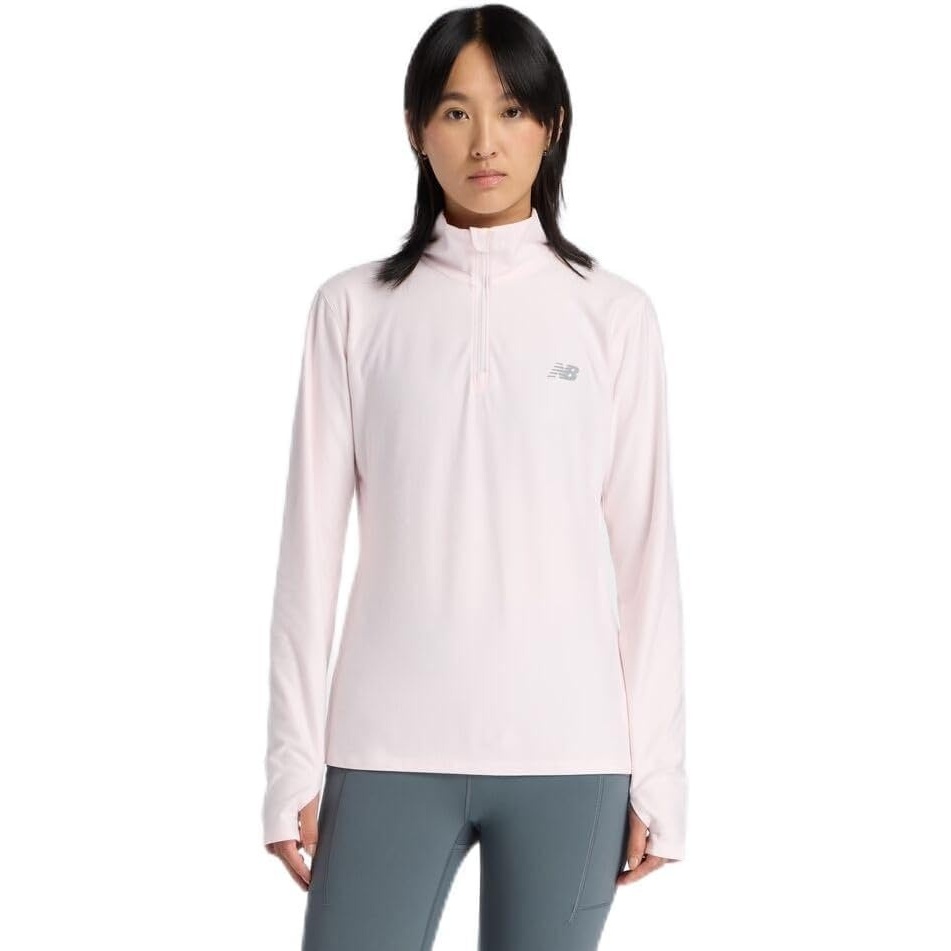 image:imageNew Balance Womens Sport Essentials Space Dye Quarter ZipPink Salt