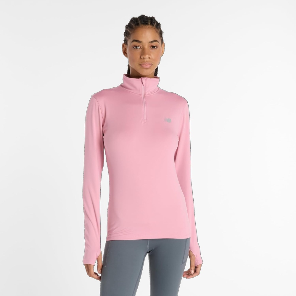 image:imageNew Balance Womens Sport Essentials Space Dye Quarter ZipPink Taffy