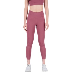 New Balance Womens Shape Shield 7/8 High Rise Pocket Tight(Washed Burgundy)