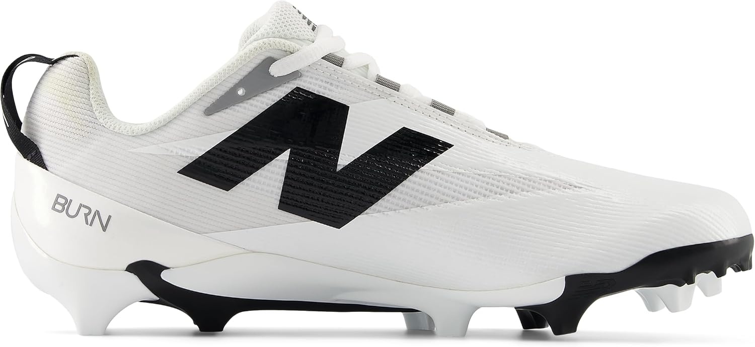 image:imageNew Balance Mens Burnx5 Lacrosse CleatsWhiteBlackGrey