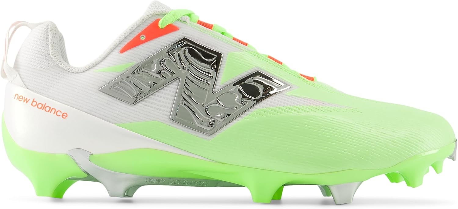 image:imageNew Balance Mens Burnx5 Lacrosse CleatsWhiteMint FlashUrgent Red