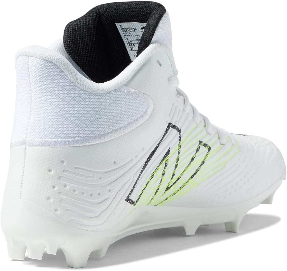 image:imageNew Balance Mens Rush V3 Mid Lacrosse ShoeWhiteBleached Lime Glow