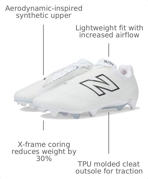 image:imageNew Balance UnisexAdult Burnx4Lacrosse ShoeWhiteGrey Matter