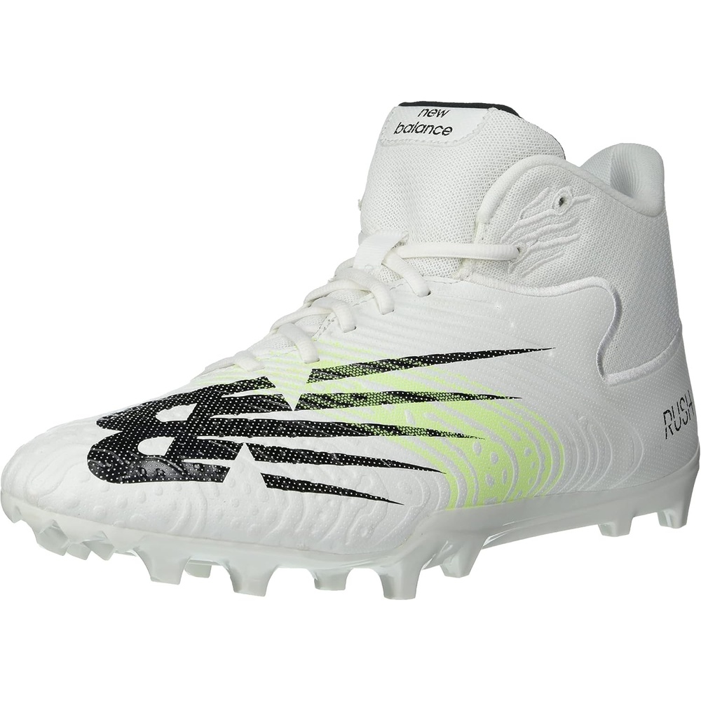 image:imageNew Balance Mens Rush V3 Mid Lacrosse ShoeWhiteBleached Lime Glow