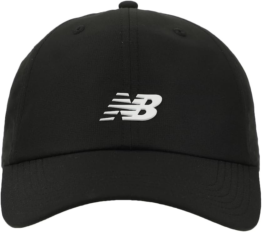 image:imageNew Balance Adult Unisex 6 Panel Lightweight Adustable Performance Workout Gym Running HatNatural Black