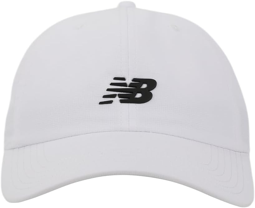 image:imageNew Balance Adult Unisex 6 Panel Lightweight Adustable Performance Workout Gym Running HatNatural White