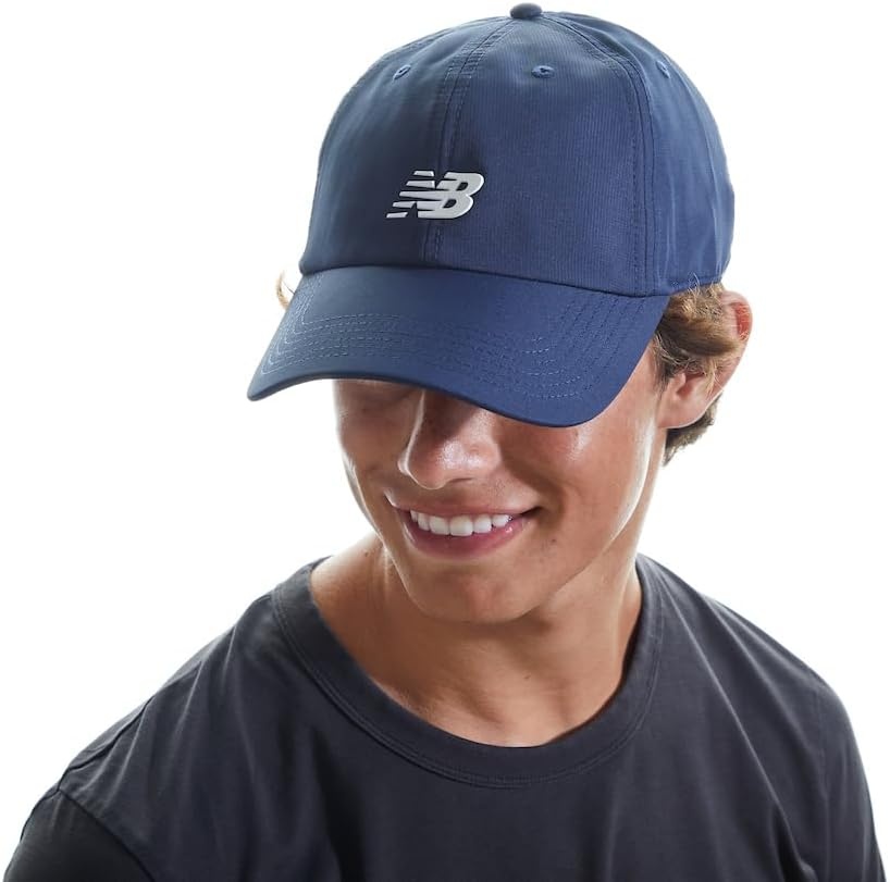 image:imageNew Balance Adult Unisex 6 Panel Lightweight Adustable Performance Workout Gym Running HatNavy