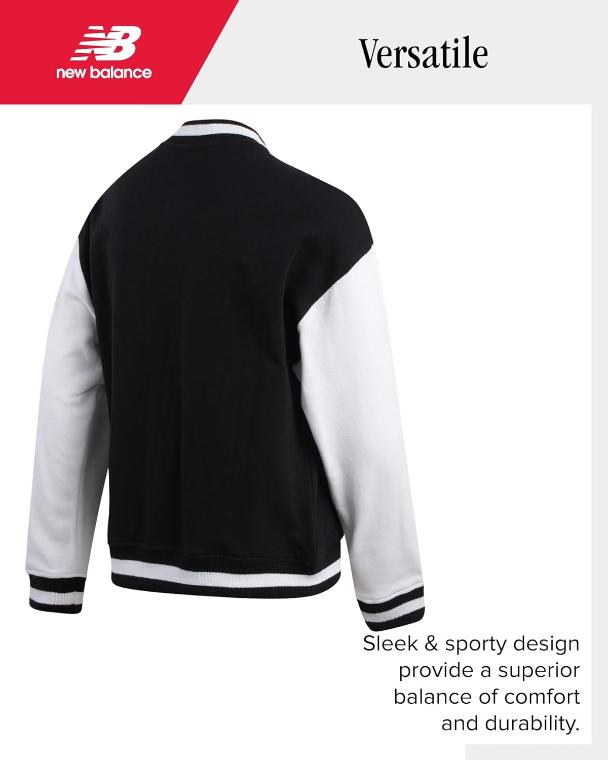 image:imageNew Balance Girls 2 Piece Fleece Baseball Jacket amp Jogger Sweatpants 712Black