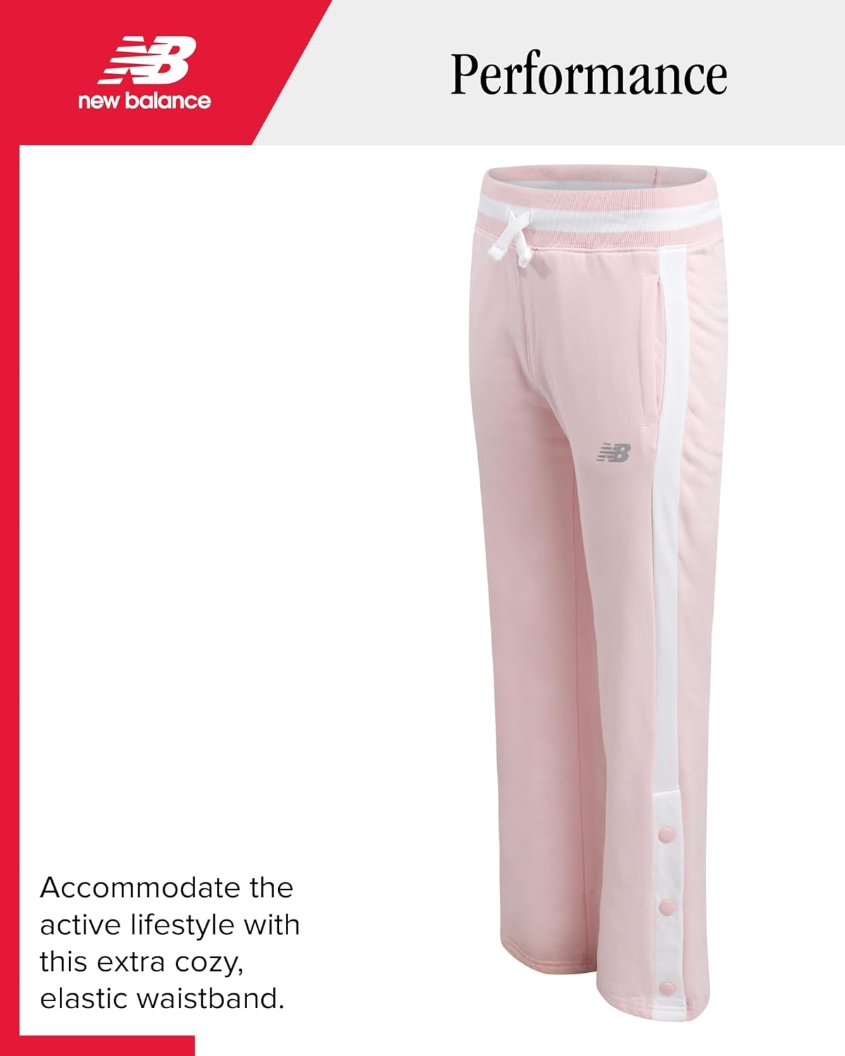 image:imageNew Balance Girls 2 Piece Fleece Baseball Jacket amp Jogger Sweatpants 712Rose Sugar