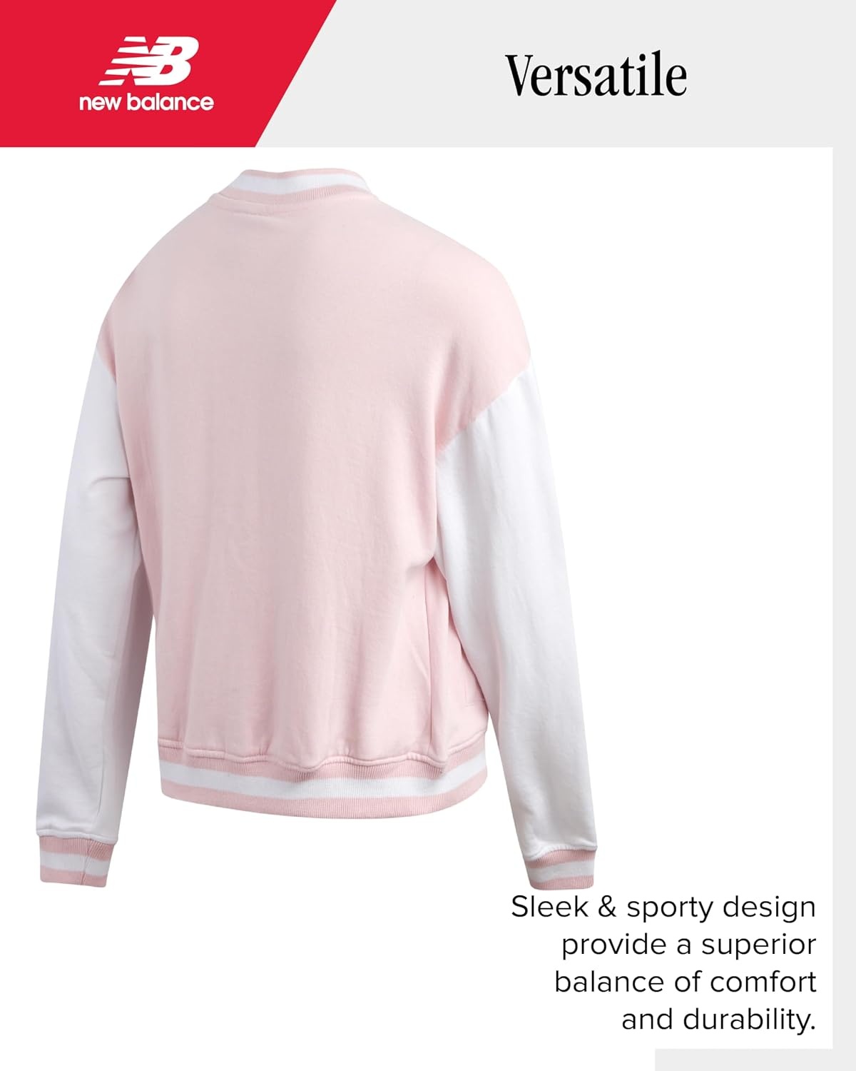 image:imageNew Balance Girls 2 Piece Fleece Baseball Jacket amp Jogger Sweatpants 712Rose Sugar