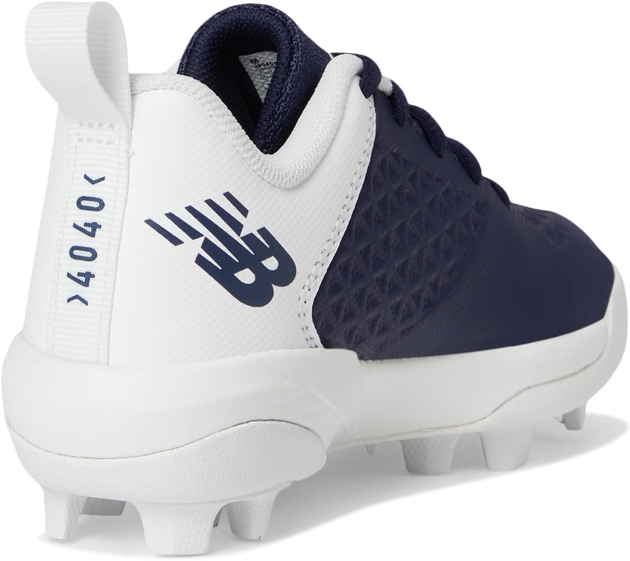 image:imageNew Balance Kids 4040 V8 RubberMolded Baseball ShoeTeam NavyWhite