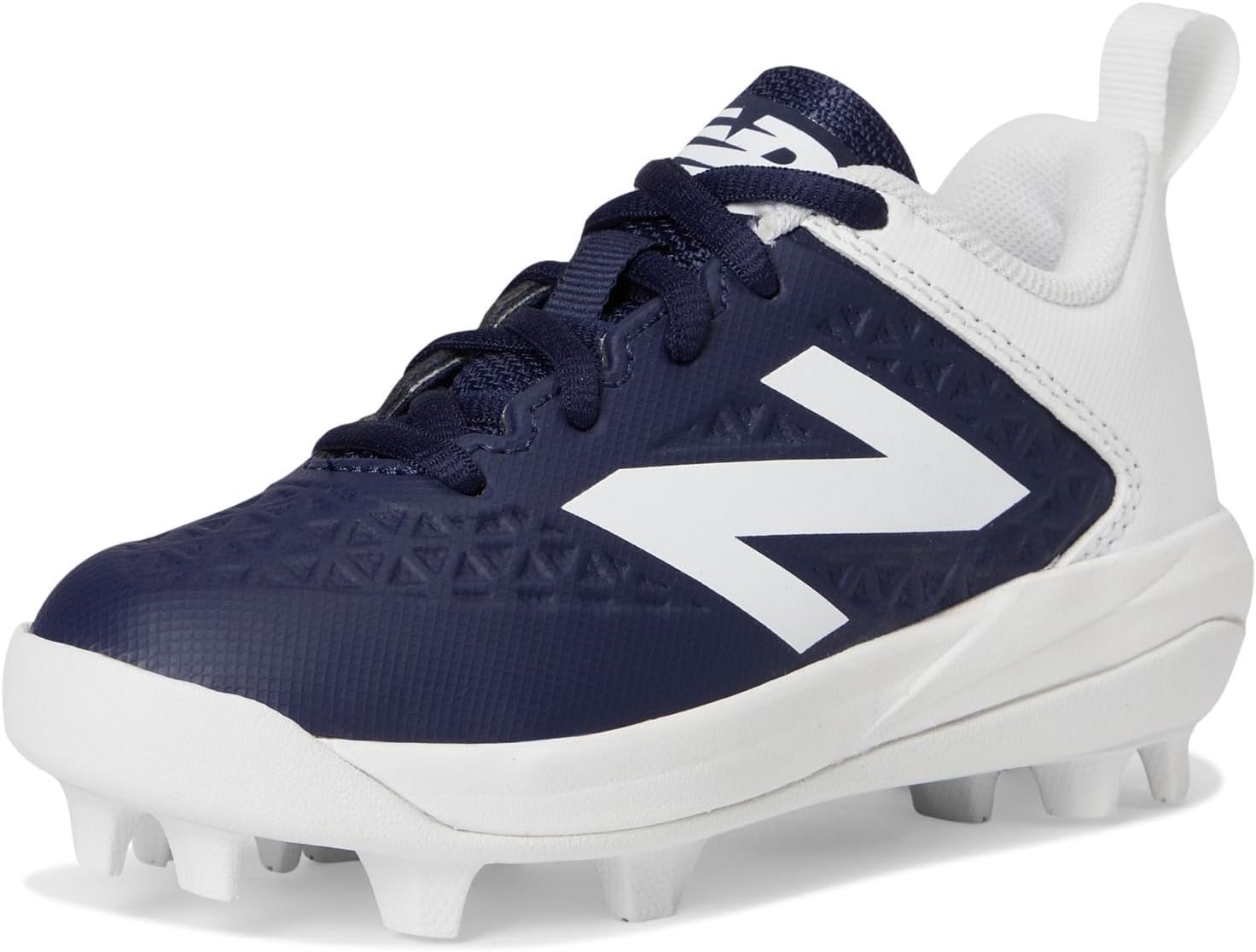 image:imageNew Balance Kids 4040 V8 RubberMolded Baseball ShoeTeam NavyWhite