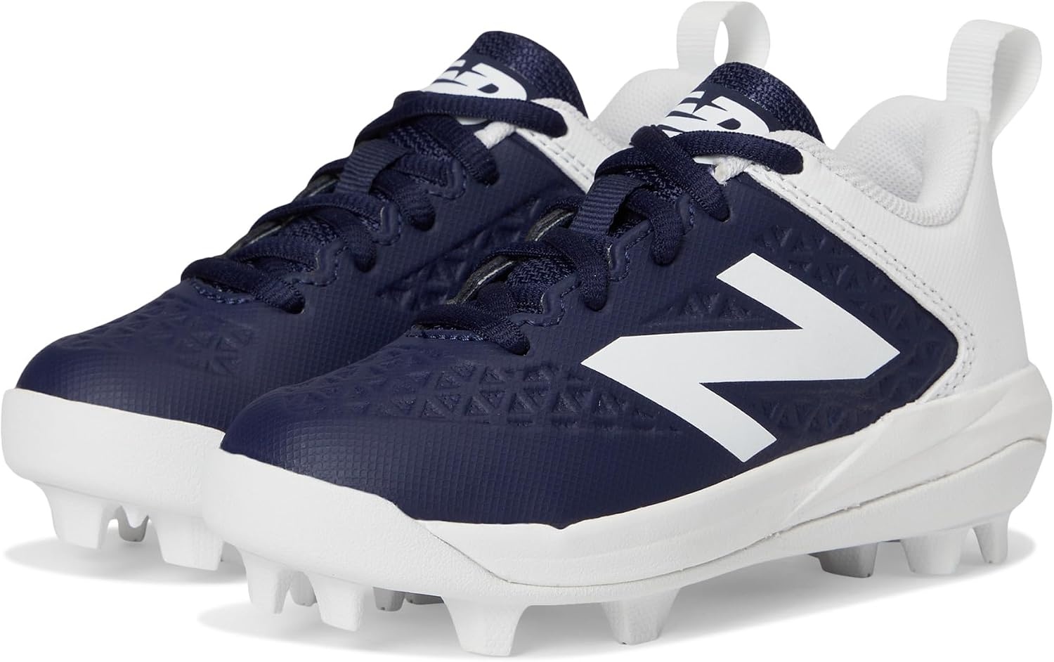 image:imageNew Balance Kids 4040 V8 RubberMolded Baseball ShoeTeam NavyWhite