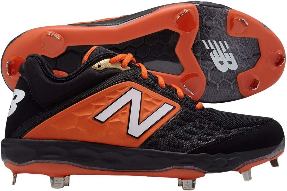 image:imageNew Balance Mens 3000 V4 Metal Baseball ShoeBlackOrange