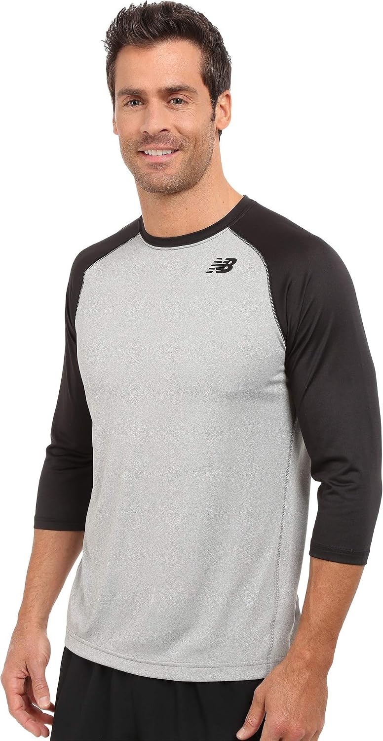 image:imageNew Balance Mens 34 Baseball Raglan TopTeam Black