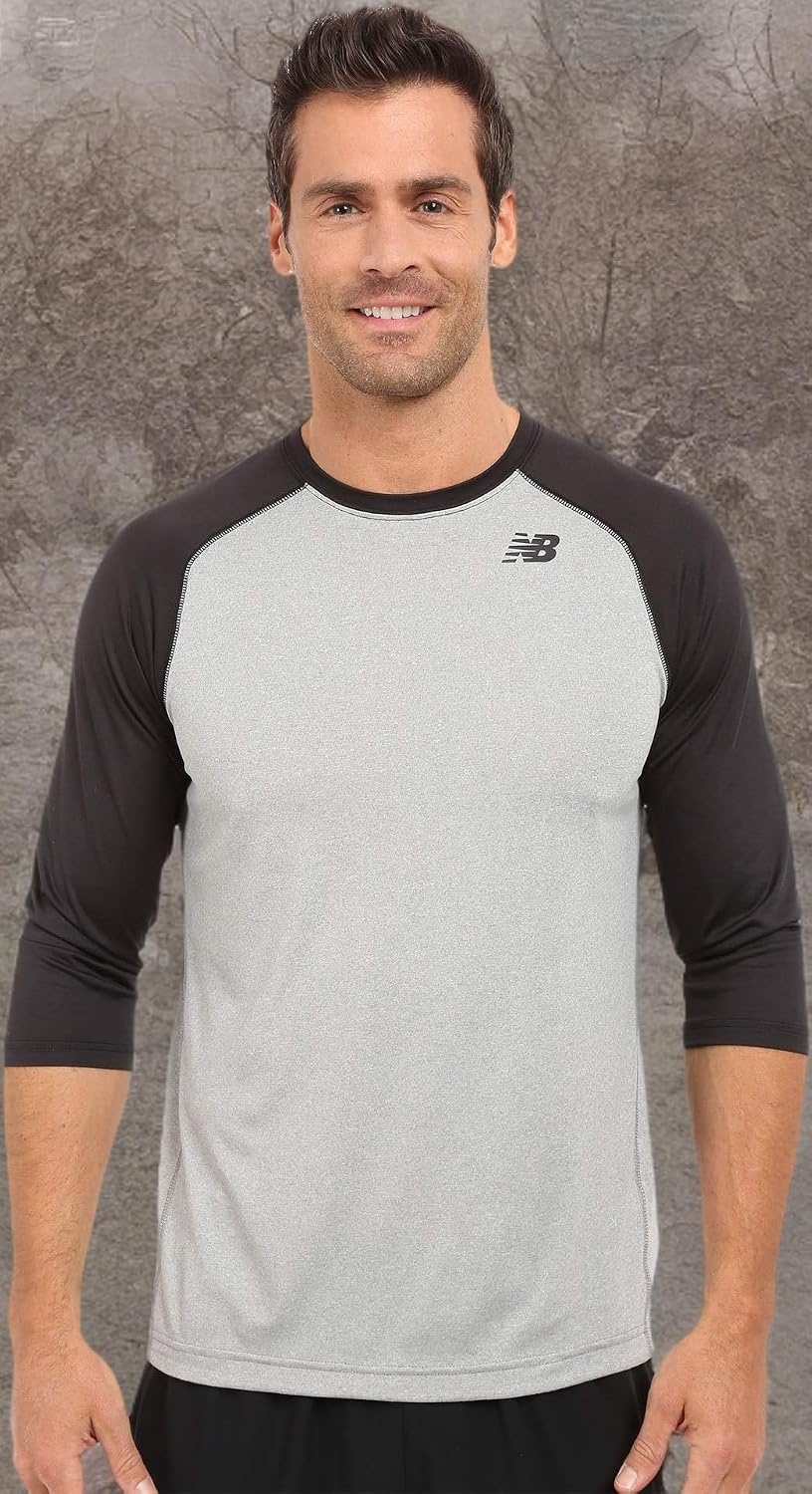 image:imageNew Balance Mens 34 Baseball Raglan TopTeam Black