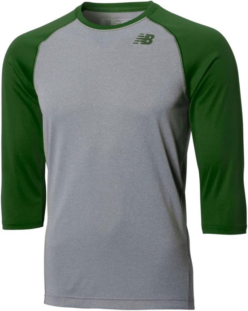 image:imageNew Balance Mens 34 Baseball Raglan TopTeam Dark Green
