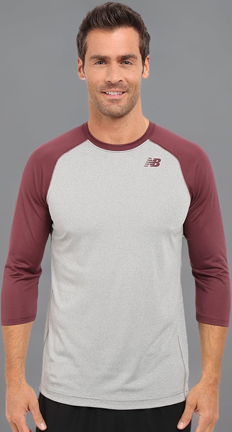 image:imageNew Balance Mens 34 Baseball Raglan TopTeam Maroon