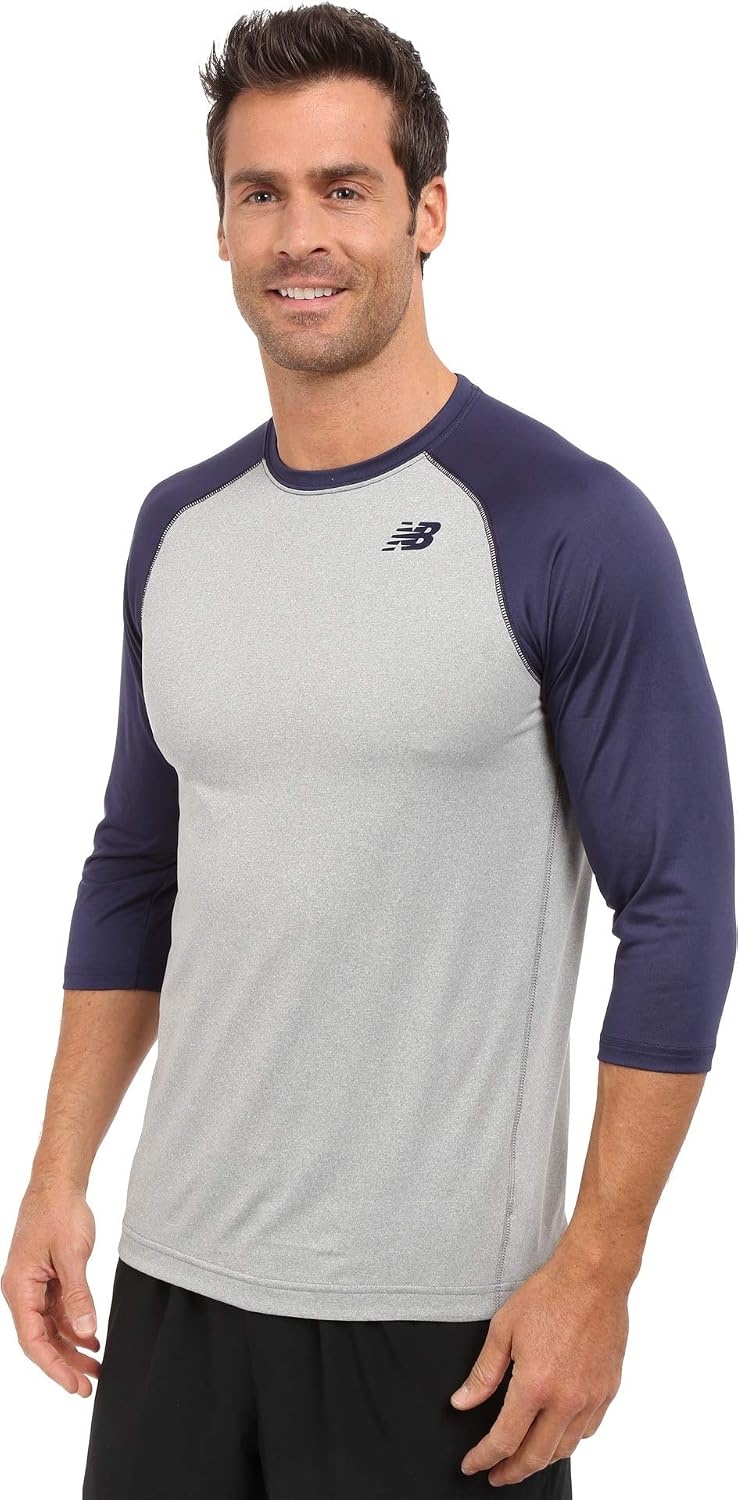 image:imageNew Balance Mens 34 Baseball Raglan TopTeam Navy
